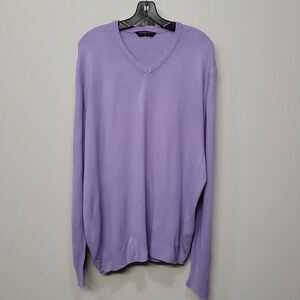 Giovane Ricco Sweater Size XL Purple V Neck Luxury Cashmere Wool Blend Old Money
